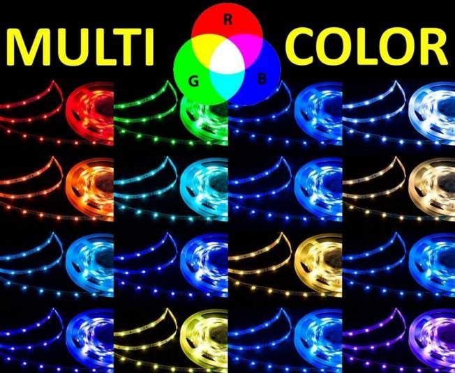 TH Marine Gear LED Flat Silicone Ribbon LED Light Strip RGB Color Changing 5m/16’ LED Flat Rope Lights – RGB Color Changing