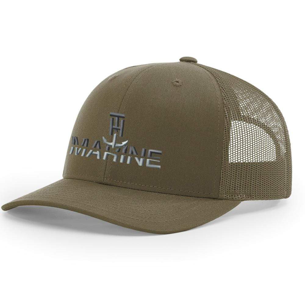 TH Marine Gear Loden Green Large Logo Snapback Hat