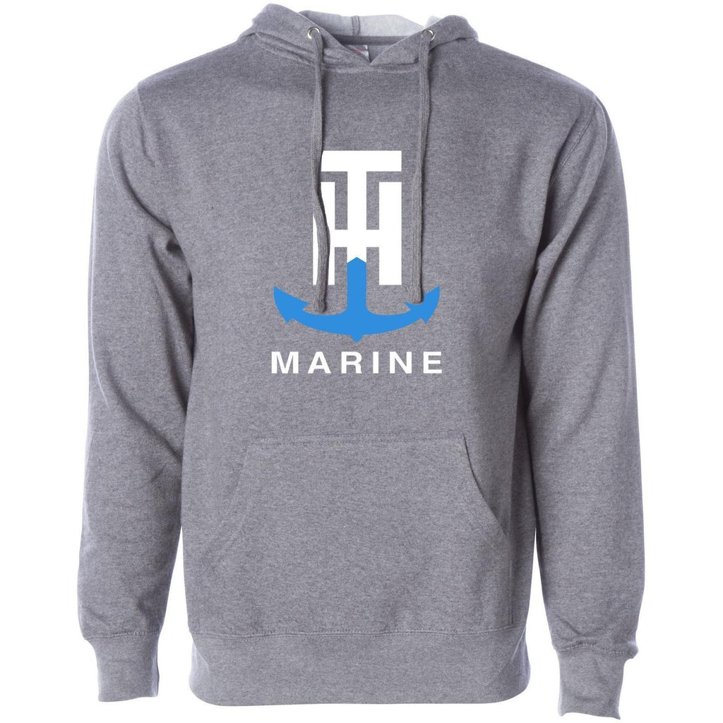 TH Marine Gear Medium Gray Logo Hoodie