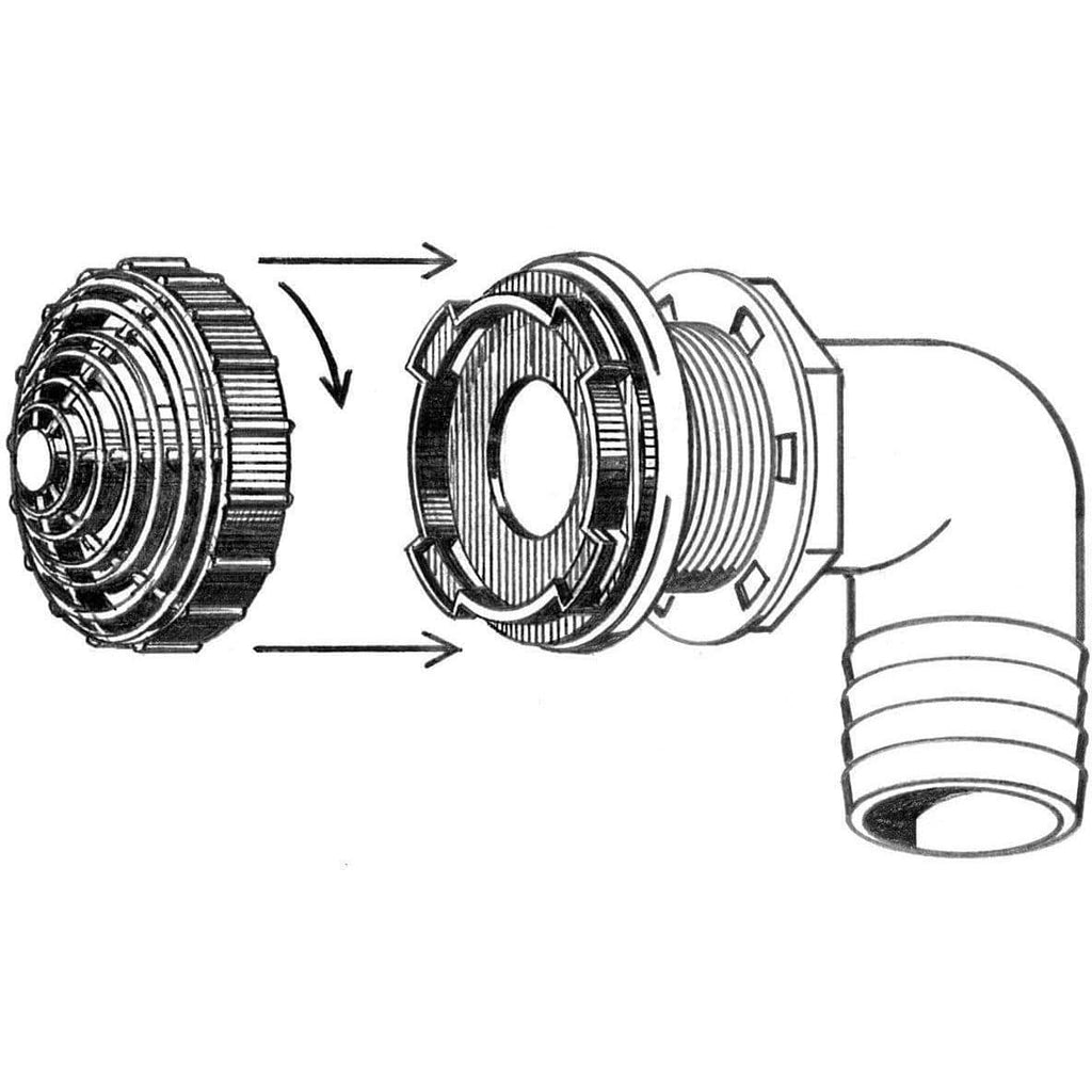TH Marine Gear Overflow Fittings with Filter