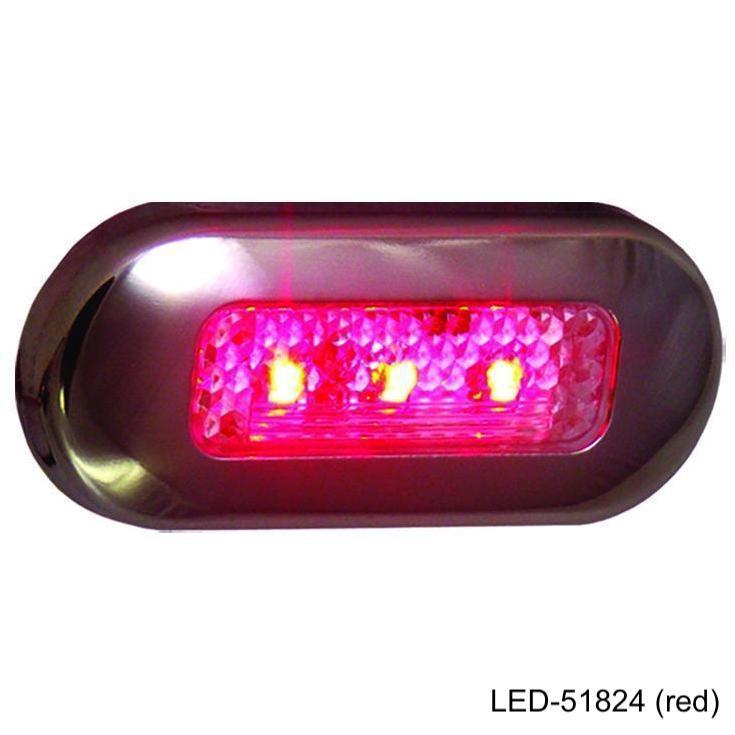 TH Marine Gear Red - LED-51824-DP LED Oblong Courtesy Lights