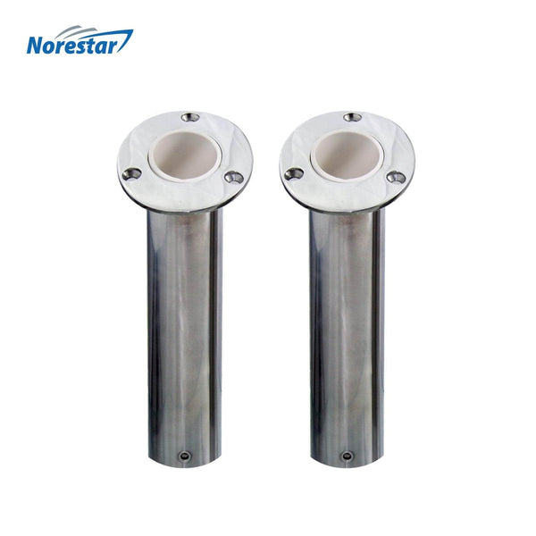 Two Flush Mounted Stainless Steel Fishing Rod Holders - T-H