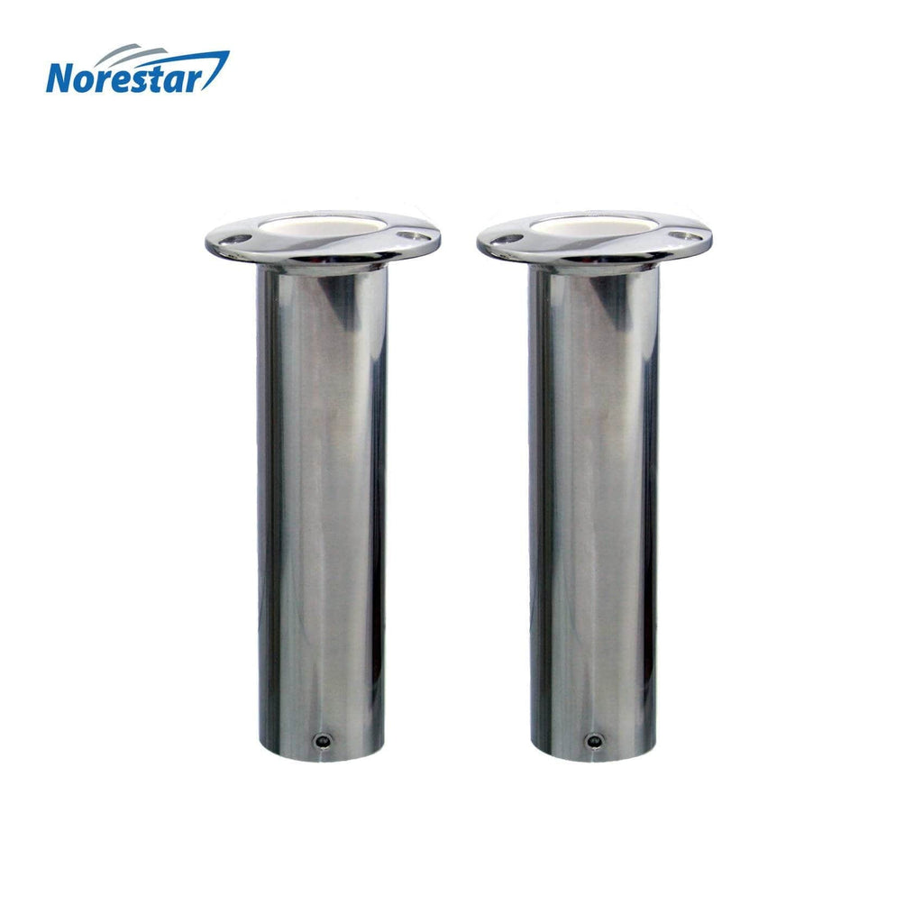 Norestar Rod Holders Straight Two Flush Mounted Stainless Steel Fishing Rod Holders