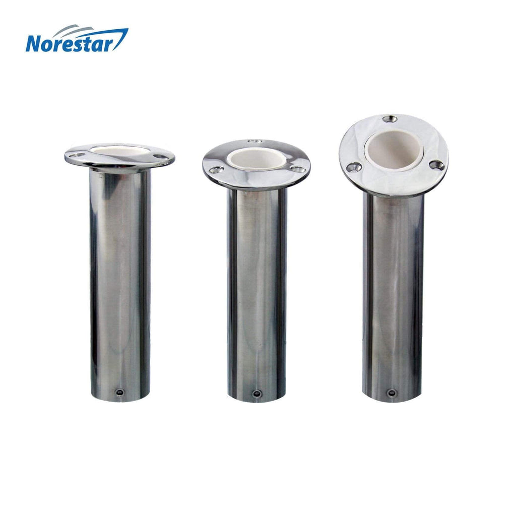 Norestar Rod Holders Two Flush Mounted Stainless Steel Fishing Rod Holders