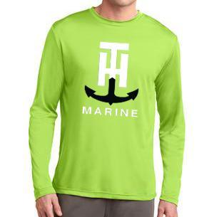 TH Marine Gear Small Neon Green Long Sleeve Performance T-Shirt