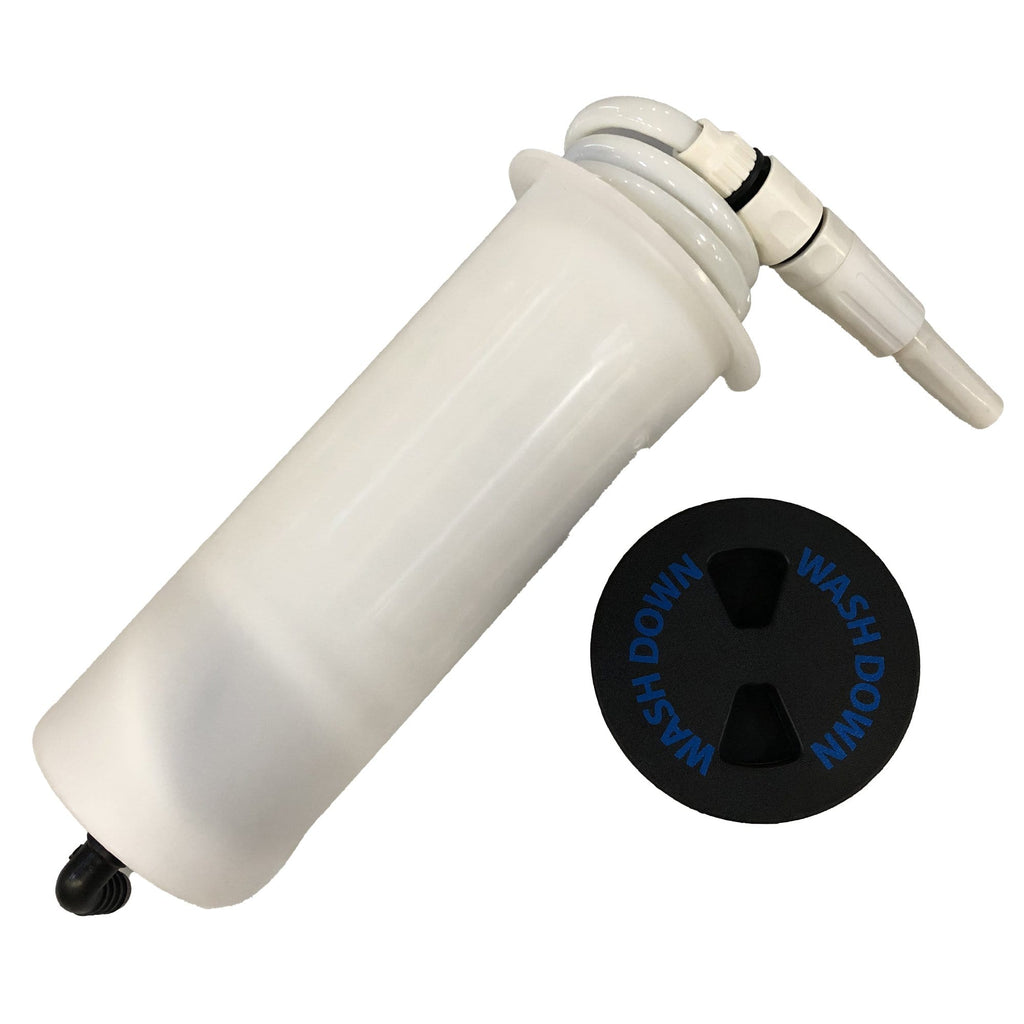 TH Marine Gear White Hose - Straight Nozzle - Black Lid Wash Down Stations
