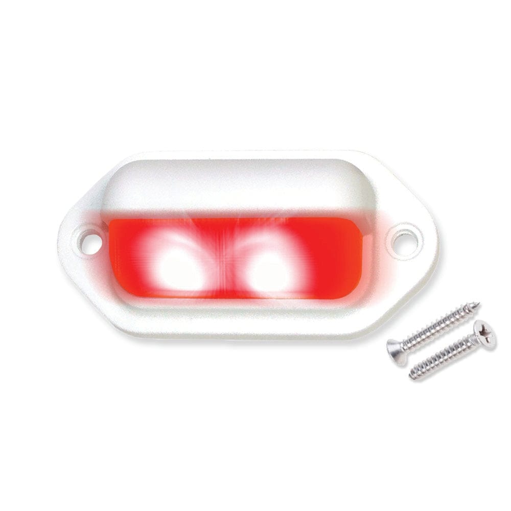 T-H Marine White Plastic Bezel - 2 Red LEDs LED Companion Way Lights